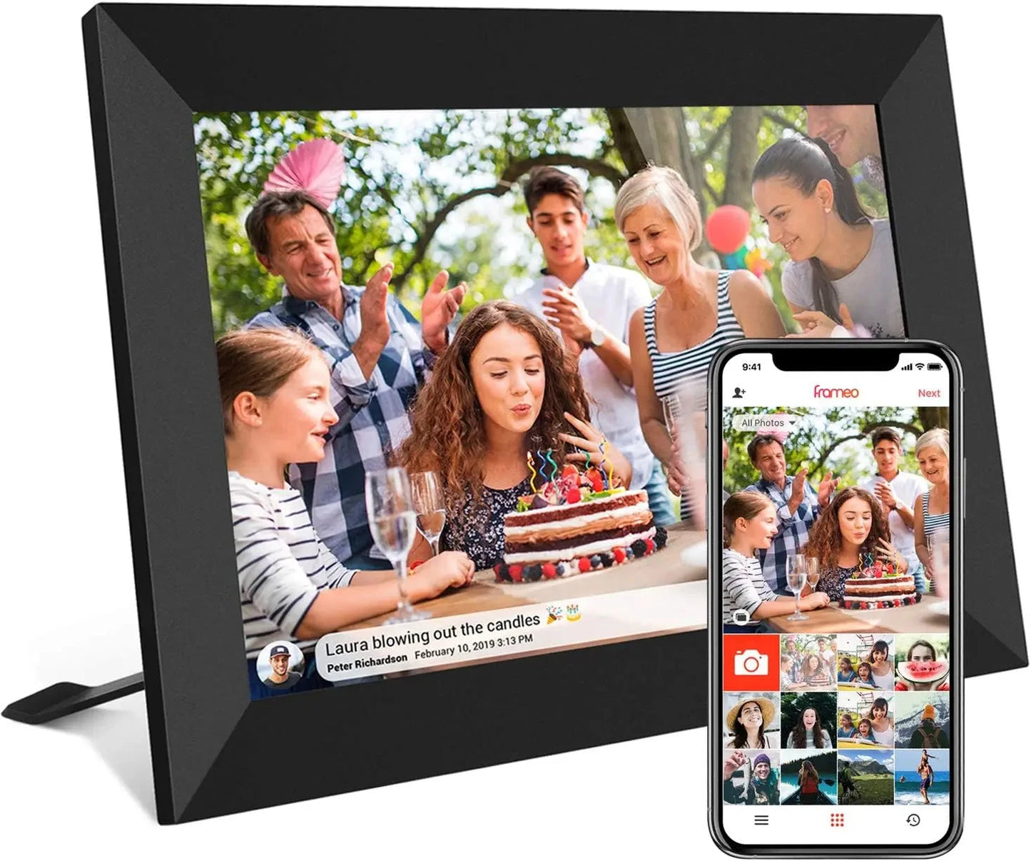 32GB FRAMEO 10.1 Inch Smart WiFi Digital Photo Frame 1280x800 IPS LCD Touch Screen,Best Christmas gift for friends and family Shop1104102786 Store