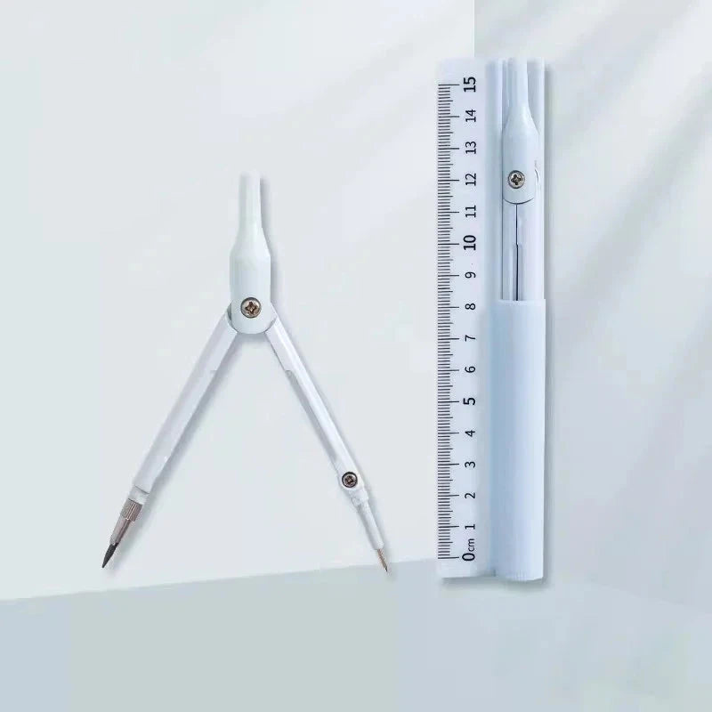 3 in 1 Compass Ruler with Pencil Multifunctional Drawing Compass Math Geometry Tools Korean Stationery Kawaii Drafting Supplies Sun4rising Stationery Store