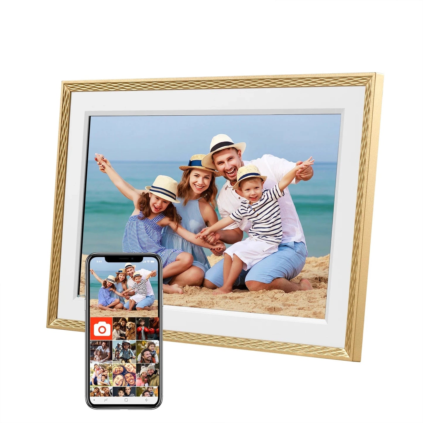 Christmas Gift Frameo 10.1 Inch WiFi Digital Picture Frame,1280 * 800IPS HD Cloud Smart Digital Photo Frame,32GB Storage, Wingmarg Store
