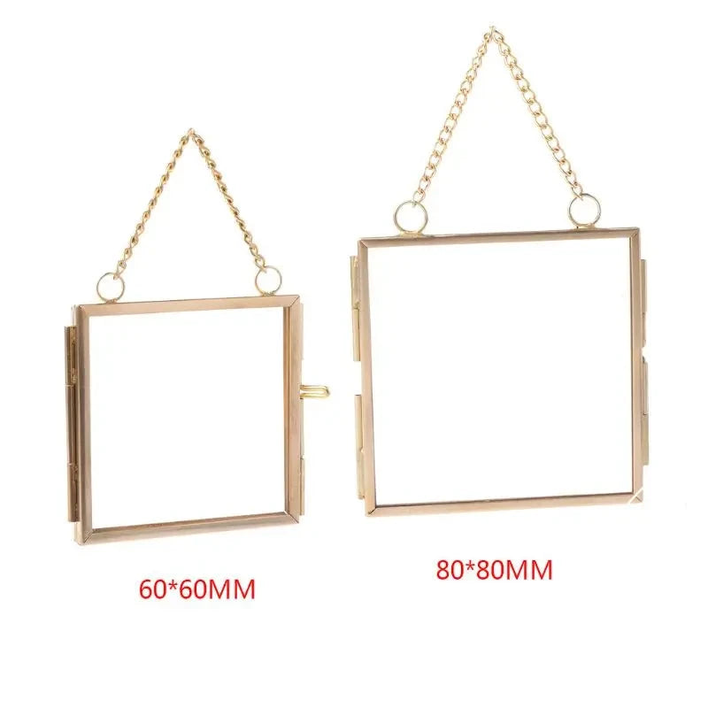 DIY Hanging Glass Metal Photo Picture Frame Flower Plant Specimen Display Decor L-IN Store