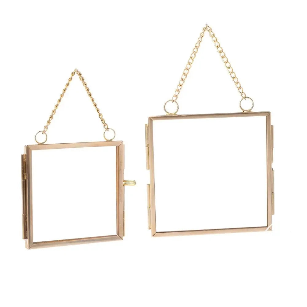DIY Hanging Glass Metal Photo Picture Frame Flower Plant Specimen Display Decor L-IN Store