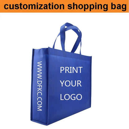 100pcs Custom Logo tote bags Shopping bags High quality Suture 80gms nonwoven bags Clothes and shoes jewelry bags DFKC Store