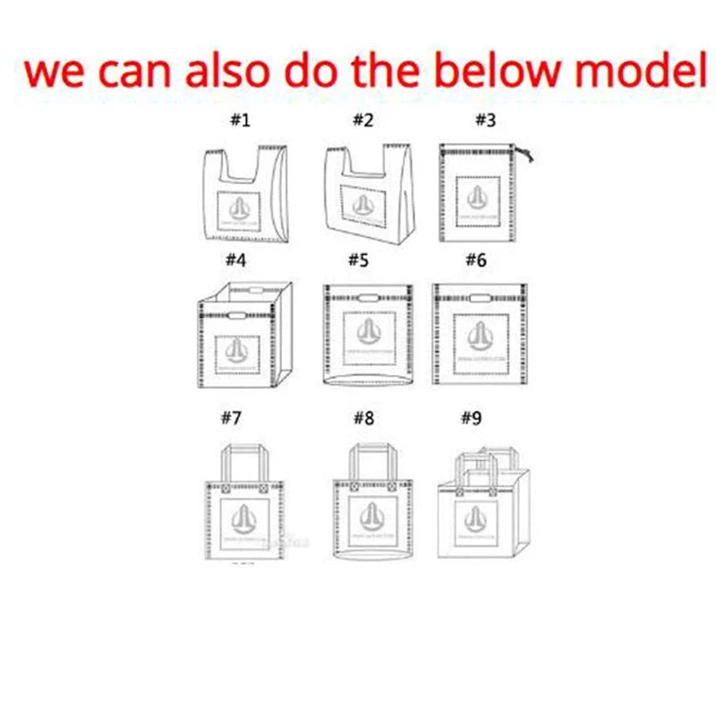 100pcs Custom Logo tote bags Shopping bags High quality Suture 80gms nonwoven bags Clothes and shoes jewelry bags DFKC Store