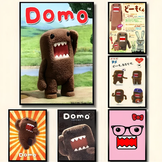 Cute Domo-Kun Classic Movie Poster HD Art Sticky Wall Waterproof Home Living Room Bedroom Bar Aesthetic Decoration YSQ Gift 02 Store