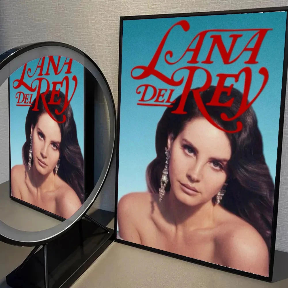 1pc Black And Pink Lana Del Rey Poster Self-adhesive Art Waterproof Paper Sticker Coffee House Bar Room Wall Decor Shop1104339945 Store