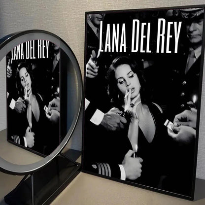 1pc Black And Pink Lana Del Rey Poster Self-adhesive Art Waterproof Paper Sticker Coffee House Bar Room Wall Decor Shop1104339945 Store