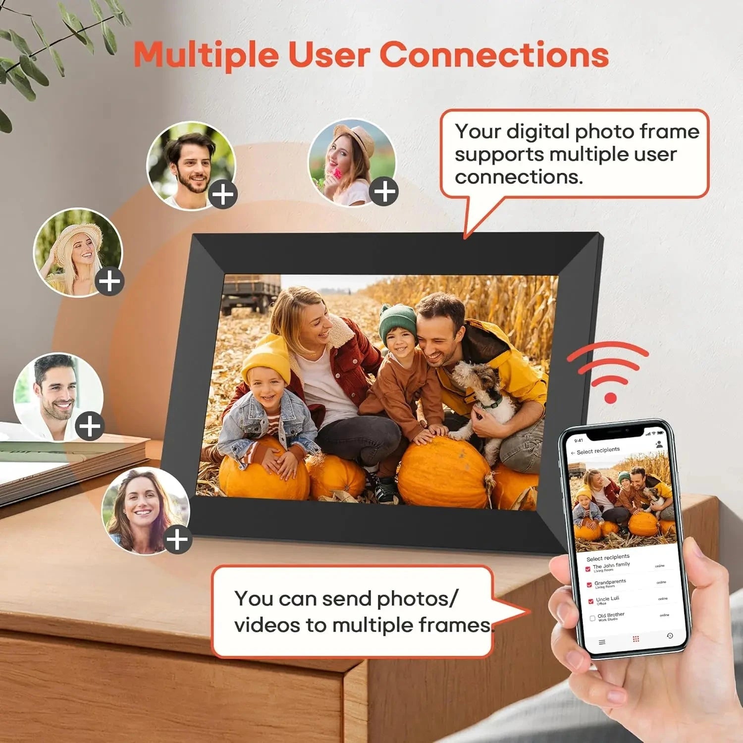 WiFi Memory Picture Frame 10.1 Inch 16GB/32GB Frameo Smart Digital Snap Frame with 1280x800 IPS HD Touch Screen Wall Mountable Zoeydam Official Store