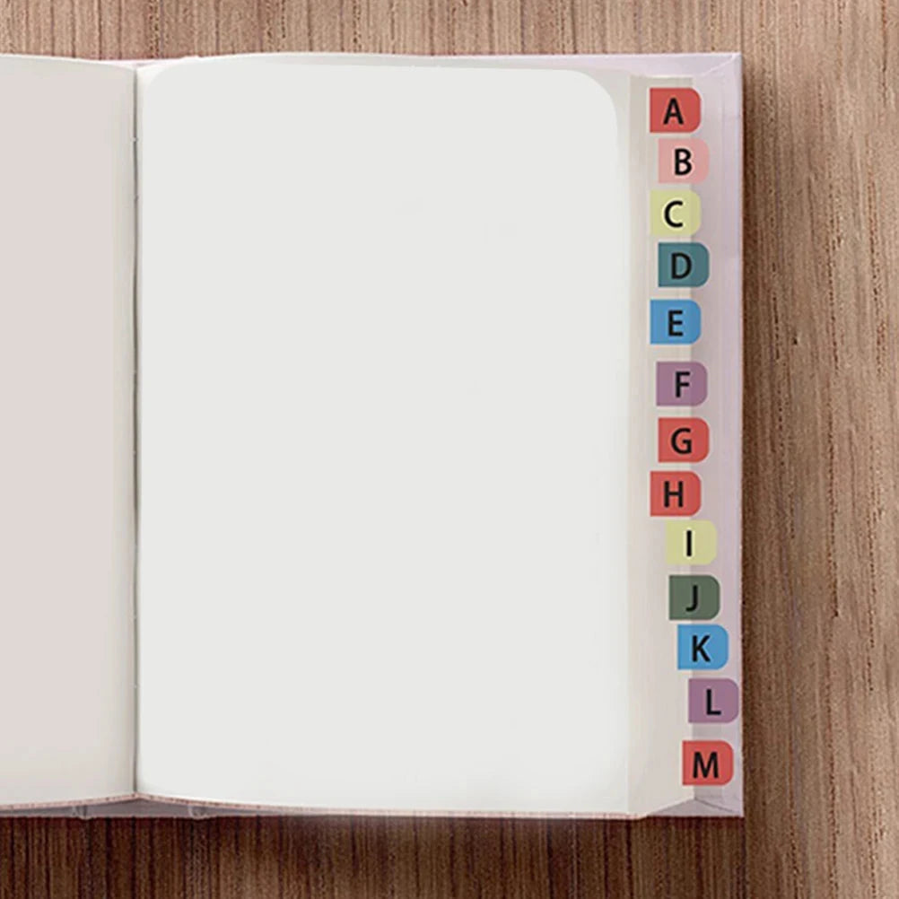 10 Sheets Alphabet Index Label Stickers Colorful Waterproof Small Strips Paging Mark Index Notes Notepad Page Markers Office DIY Store