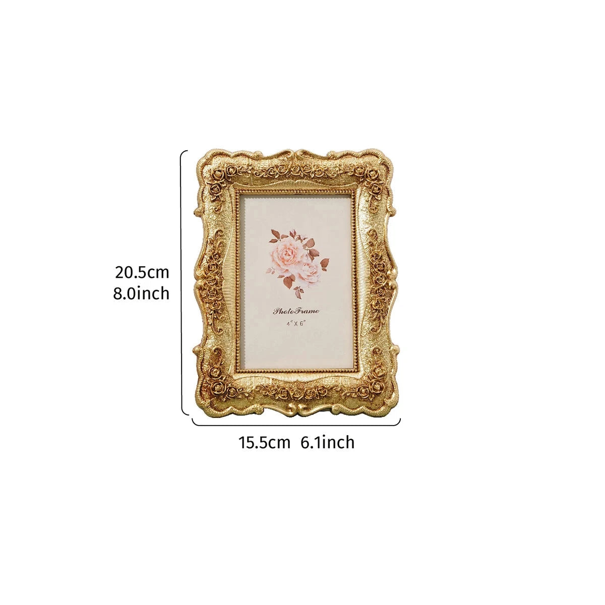 1PC, European-style rectangular golden rose relief decorative photo frame Shop1103855948 Store