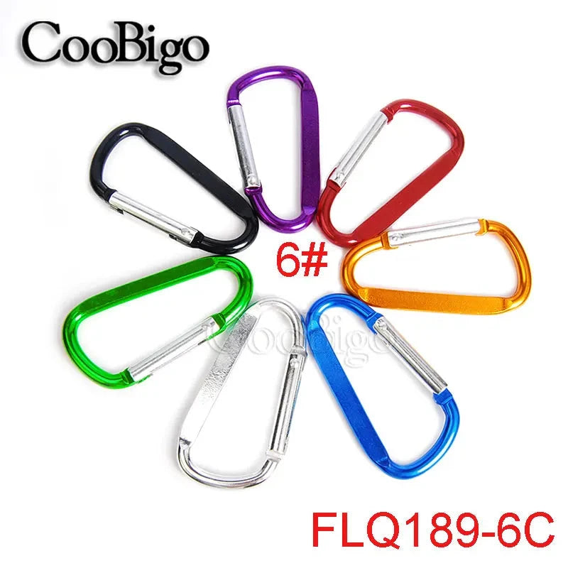 Aluminum Carabiner Key Holder Snap Hook Clip Keychain Keyring Keyfob D Ring Buckle Bottle Hanger Men Outdoor Sport Accessory 2pc CooBigo-Jewelry Store