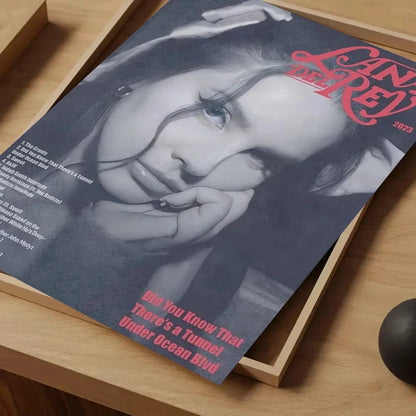 1pc Black And Pink Lana Del Rey Poster Self-adhesive Art Waterproof Paper Sticker Coffee House Bar Room Wall Decor Shop1104339945 Store