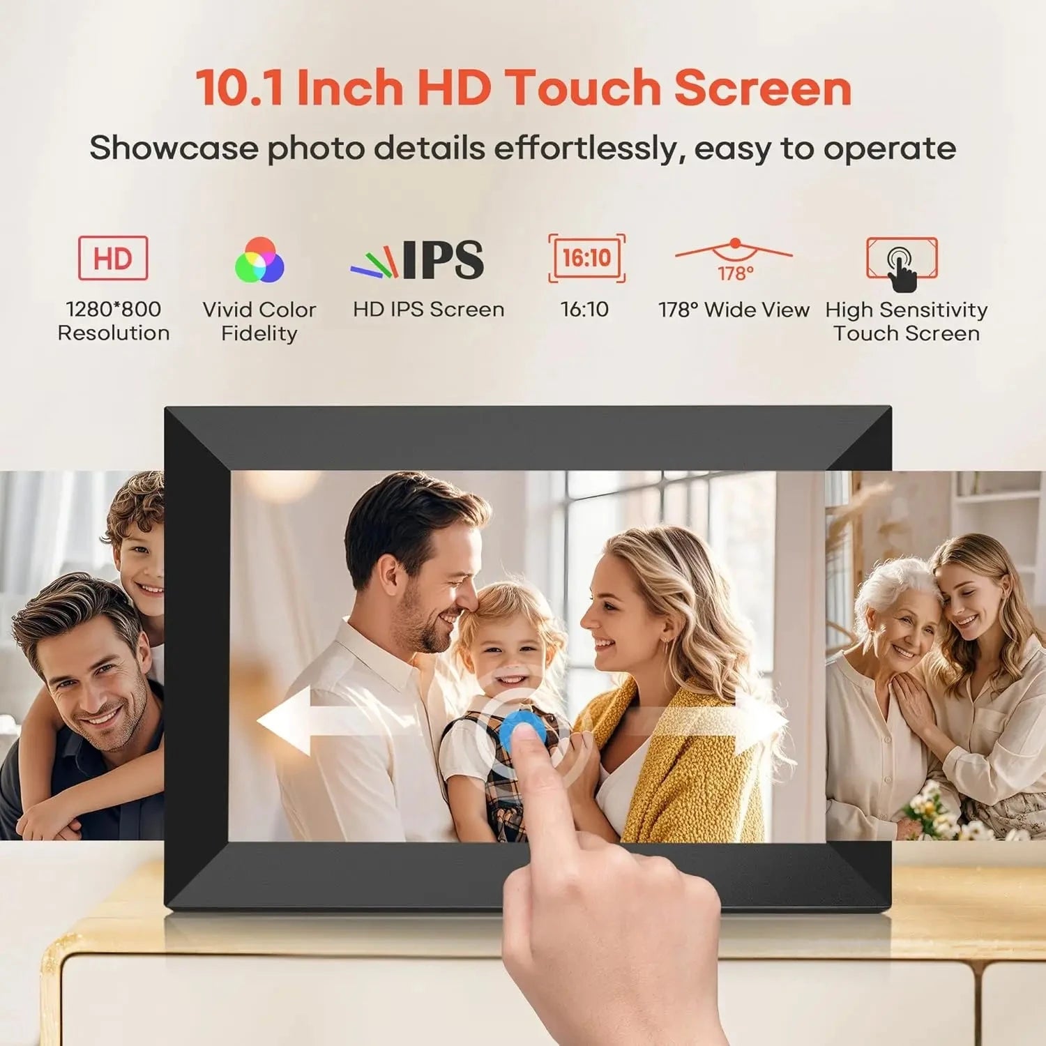 WiFi Memory Picture Frame 10.1 Inch 16GB/32GB Frameo Smart Digital Snap Frame with 1280x800 IPS HD Touch Screen Wall Mountable Zoeydam Official Store