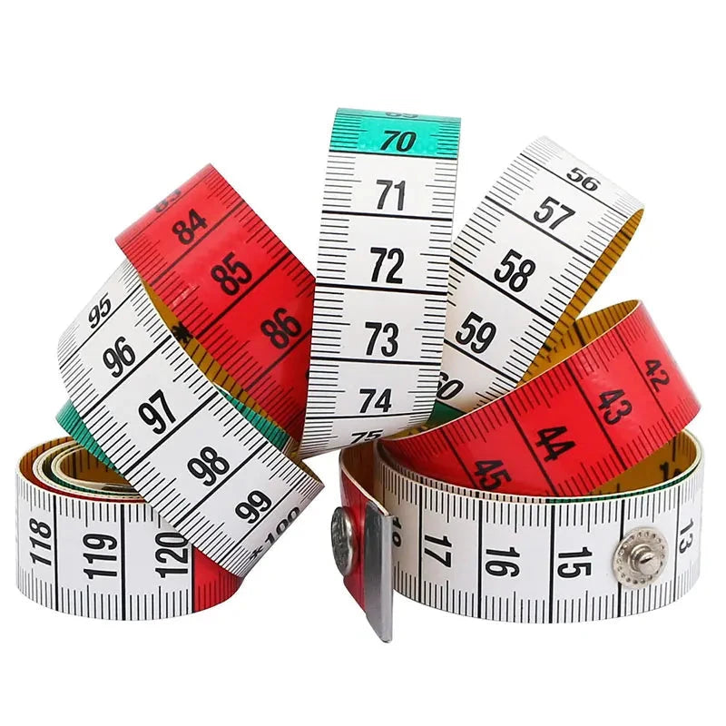 Tape Measure 150cm/60in Double-sided Sewing Ruler with a Snap Button Tailor Measuring Tools Soft Band Tape Body Measuring Ruler HUILEY Official Store
