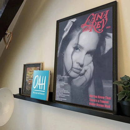 1pc Black And Pink Lana Del Rey Poster Self-adhesive Art Waterproof Paper Sticker Coffee House Bar Room Wall Decor Shop1104339945 Store