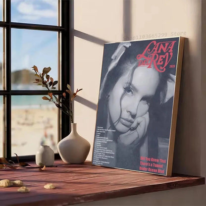 1pc Black And Pink Lana Del Rey Poster Self-adhesive Art Waterproof Paper Sticker Coffee House Bar Room Wall Decor Shop1104339945 Store