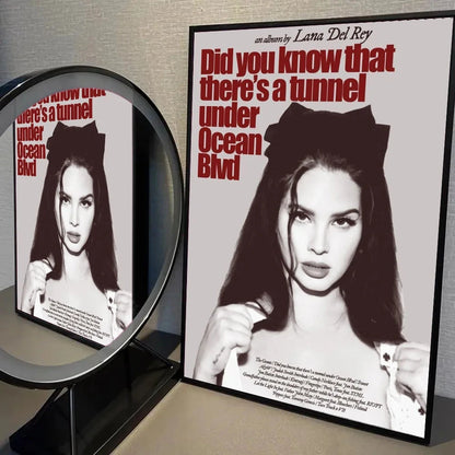 1pc Black And Pink Lana Del Rey Poster Self-adhesive Art Waterproof Paper Sticker Coffee House Bar Room Wall Decor Shop1104339945 Store