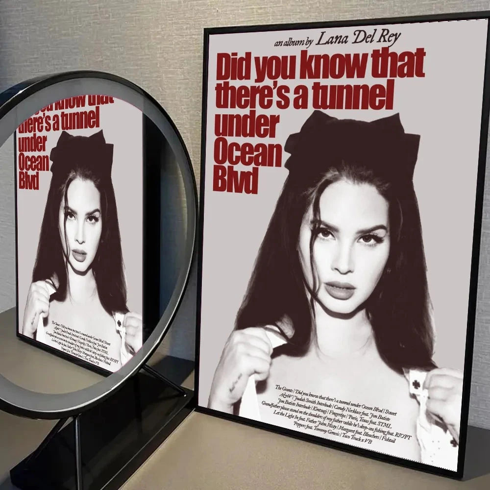 1pc Black And Pink Lana Del Rey Poster Self-adhesive Art Waterproof Paper Sticker Coffee House Bar Room Wall Decor Shop1104339945 Store