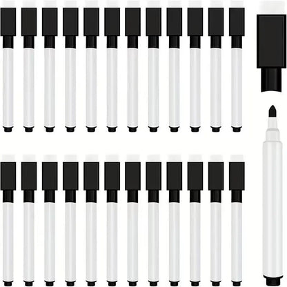 25Pcs Black Dry Erase Markers with Eraser Cap White Board Mini Dry erase Markers for Office School Supplies ANSTROUT Store