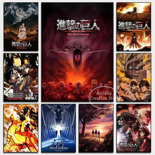 Attack on Titan  Canvas Art Poster  Anime Wall Decor for Bedroom Game Room Shop1104113394 Store