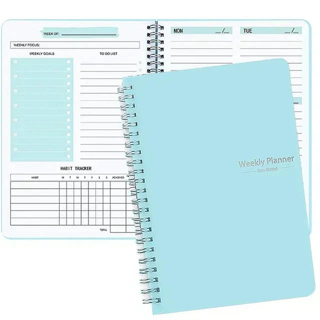 52 Weeks Weekly Planner Notebook A5 Undated Spiral Agenda Daily Student Schedules Journal Stationery Office School Supplies Shop1104007265 Store