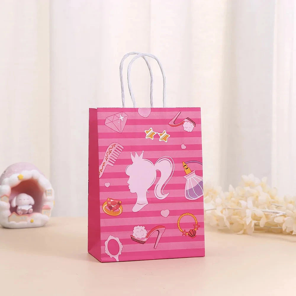 StoBag, Pink Doll Gift Wrapping Kraft Paper Tote Bag, for Birthday, Packing Candy Snack, Decoration Supplies,Reusable,12/30pcs StoBag Gift Wrap Bag Wholesale Store