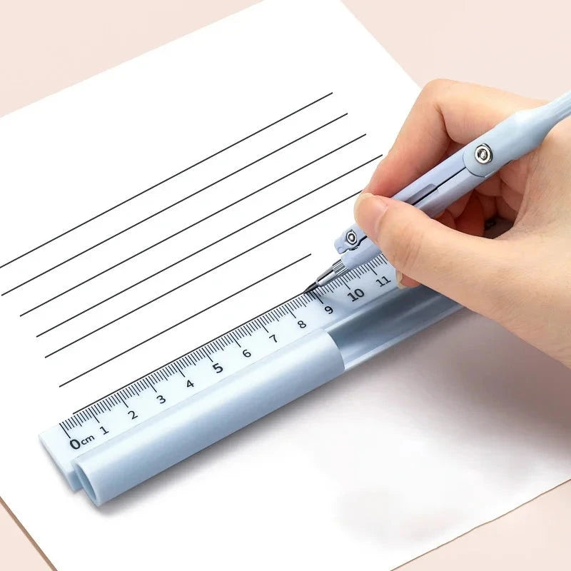 3 in 1 Compass Ruler with Pencil Multifunctional Drawing Compass Math Geometry Tools Korean Stationery Kawaii Drafting Supplies Sun4rising Stationery Store