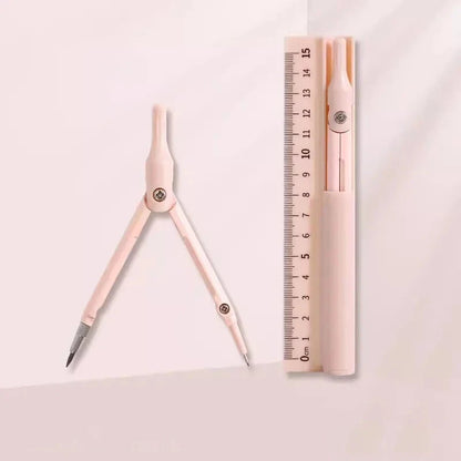 3 in 1 Compass Ruler with Pencil Multifunctional Drawing Compass Math Geometry Tools Korean Stationery Kawaii Drafting Supplies Sun4rising Stationery Store