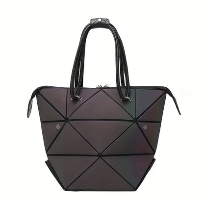 Women Shoudler Bags Luminous Geometric Fold Handbag Tote Bag Luxury Brand Ladies Handbag Diamond Lattice Shoudler Bags for Women Shop1105169510 Store