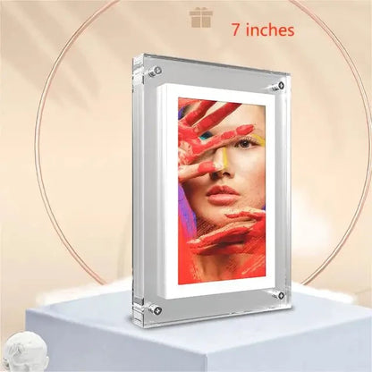 Acrylic Digital Photo Frame 5/7 Inch 1000mAh Vertical Display IPS Screen 4G Memory Battery Porta Retrato Digital 3Life Store