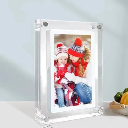 Acrylic Digital Photo Frame 5/7 Inch 1000mAh Vertical Display IPS Screen 4G Memory Battery Porta Retrato Digital 3Life Store