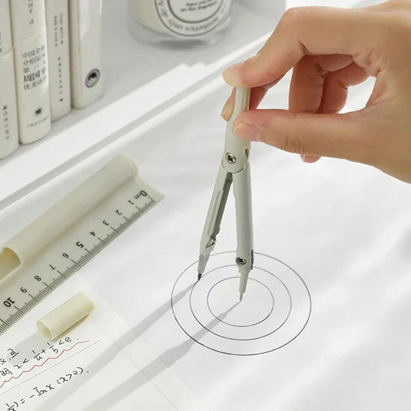 3 in 1 Compass Ruler with Pencil Multifunctional Drawing Compass Math Geometry Tools Korean Stationery Kawaii Drafting Supplies Sun4rising Stationery Store