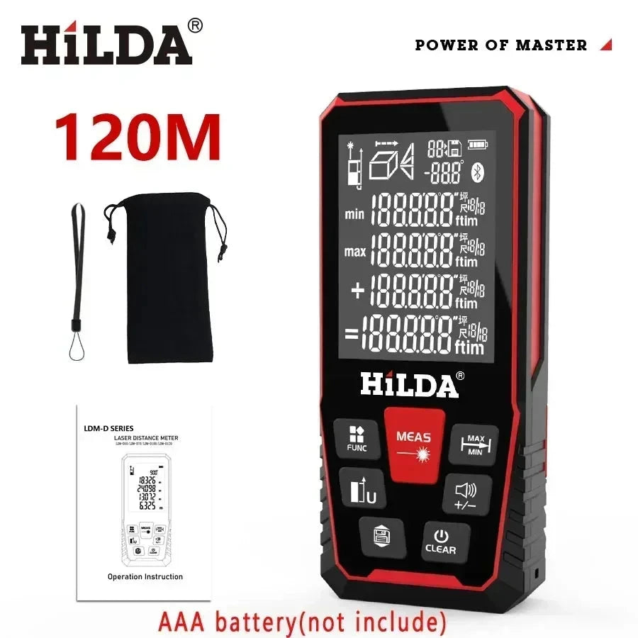 HILDA Laser Distance 50M/100M/120M Rangefinder Profesional Meter Laser Range Finder Ruler Test Tool HILDA Store