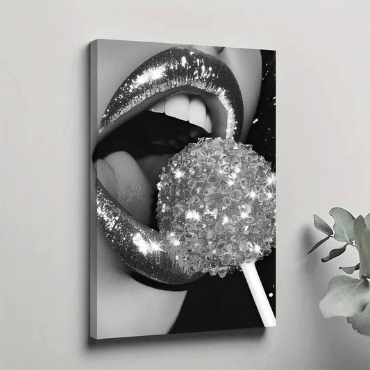 1Pc Framed Canvas Poster | Glitter Glam Wall Art | Sparkling Aesthetic Canvas Painting, Ready-to-Hang | Ideal Gift Iron Art Crafts Factory Store