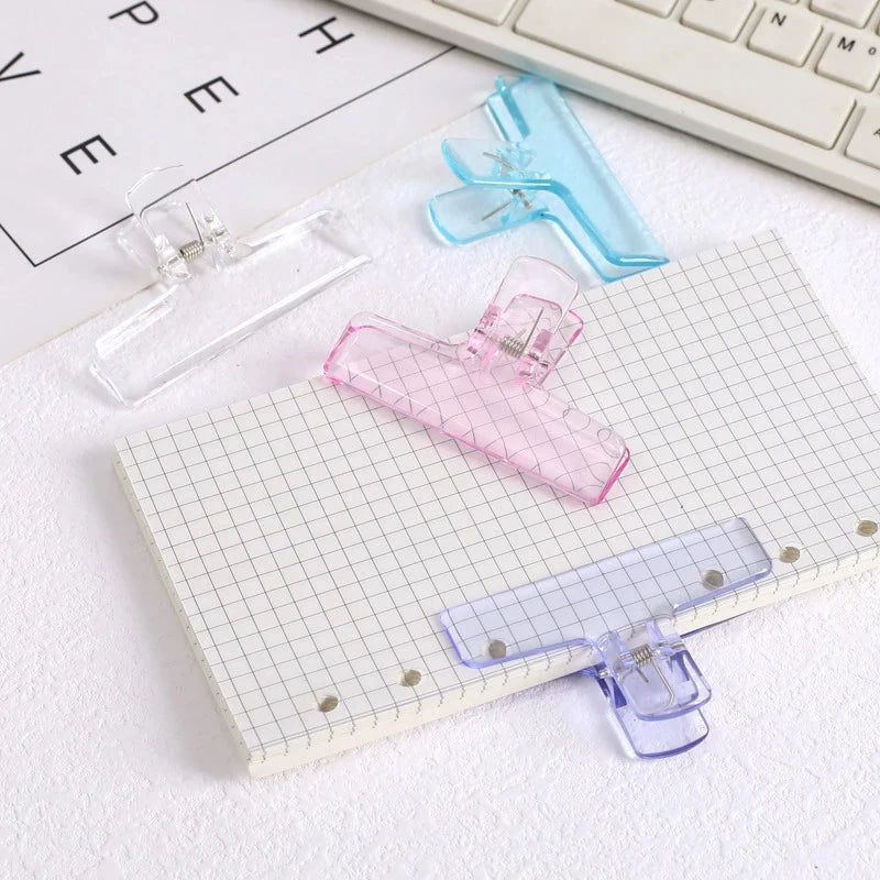 Ins Transparent Binder Clips Kawaii Paperclips File Documents Tickets Clips Bookmarks Index Page Holder Office Binding Supplies Sun4rising Stationery Store
