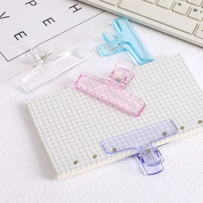 Ins Transparent Binder Clips Kawaii Paperclips File Documents Tickets Clips Bookmarks Index Page Holder Office Binding Supplies Sun4rising Stationery Store