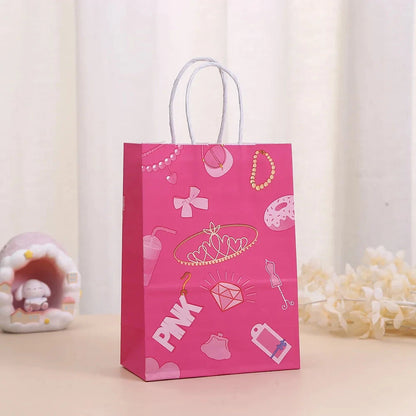 StoBag, Pink Doll Gift Wrapping Kraft Paper Tote Bag, for Birthday, Packing Candy Snack, Decoration Supplies,Reusable,12/30pcs StoBag Gift Wrap Bag Wholesale Store