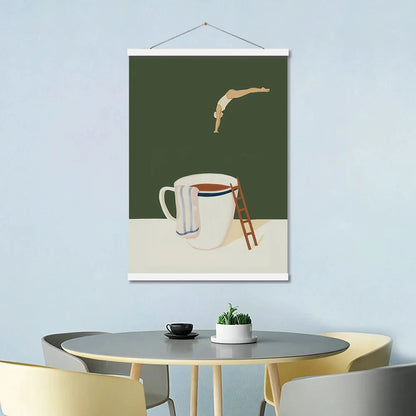 Chi DIY Magnetic Frame Teak Pine Poster Picture  Wooden Photo Frame Painting Canvas Poster Frame Art Hanger Perfect Gift yiqing YQ Kanvas Official Store