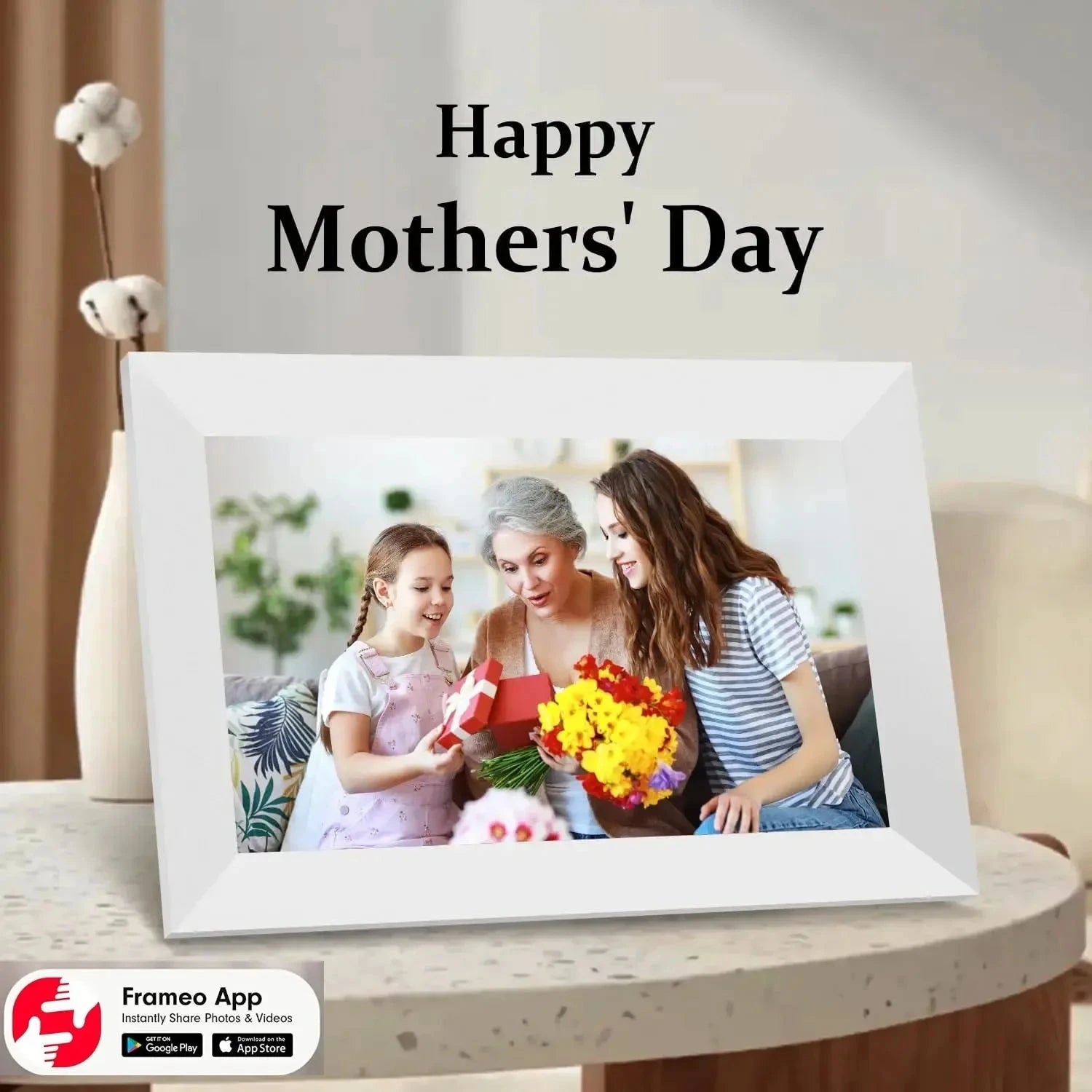 WiFi Memory Picture Frame 10.1 Inch 16GB/32GB Frameo Smart Digital Snap Frame with 1280x800 IPS HD Touch Screen Wall Mountable Zoeydam Official Store