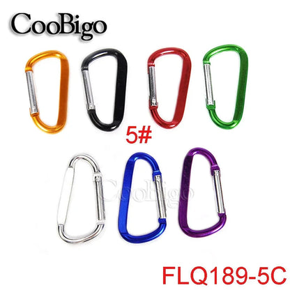 Aluminum Carabiner Key Holder Snap Hook Clip Keychain Keyring Keyfob D Ring Buckle Bottle Hanger Men Outdoor Sport Accessory 2pc CooBigo-Jewelry Store