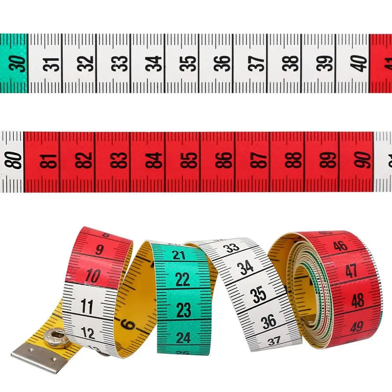 Tape Measure 150cm/60in Double-sided Sewing Ruler with a Snap Button Tailor Measuring Tools Soft Band Tape Body Measuring Ruler HUILEY Official Store
