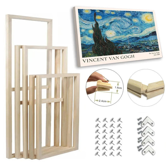 Solid Wood Canvas Picture Frame Kit DIY Stretcher Bars for Canvas Prints Diamond Oil Painting Wooden Wall Art Gallery Home Decor Canvas-Painting-Art-Poster Store