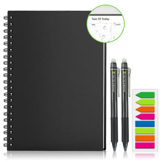 HOMESTEC A4 Reusable Erasable Notebook With Pen&Cloth Microwave Heating Waterproof Notepad Office School Smart Notebook HOMESTEC Stationery Store