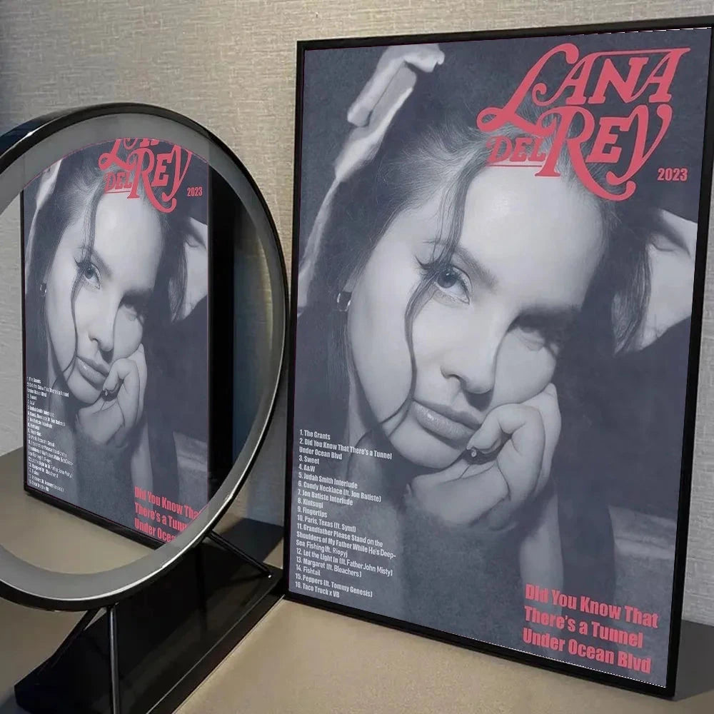 1pc Black And Pink Lana Del Rey Poster Self-adhesive Art Waterproof Paper Sticker Coffee House Bar Room Wall Decor Shop1104339945 Store