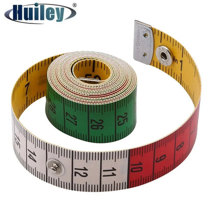 Tape Measure 150cm/60in Double-sided Sewing Ruler with a Snap Button Tailor Measuring Tools Soft Band Tape Body Measuring Ruler HUILEY Official Store