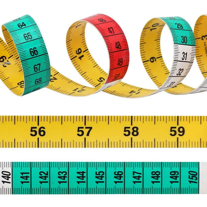 Tape Measure 150cm/60in Double-sided Sewing Ruler with a Snap Button Tailor Measuring Tools Soft Band Tape Body Measuring Ruler HUILEY Official Store