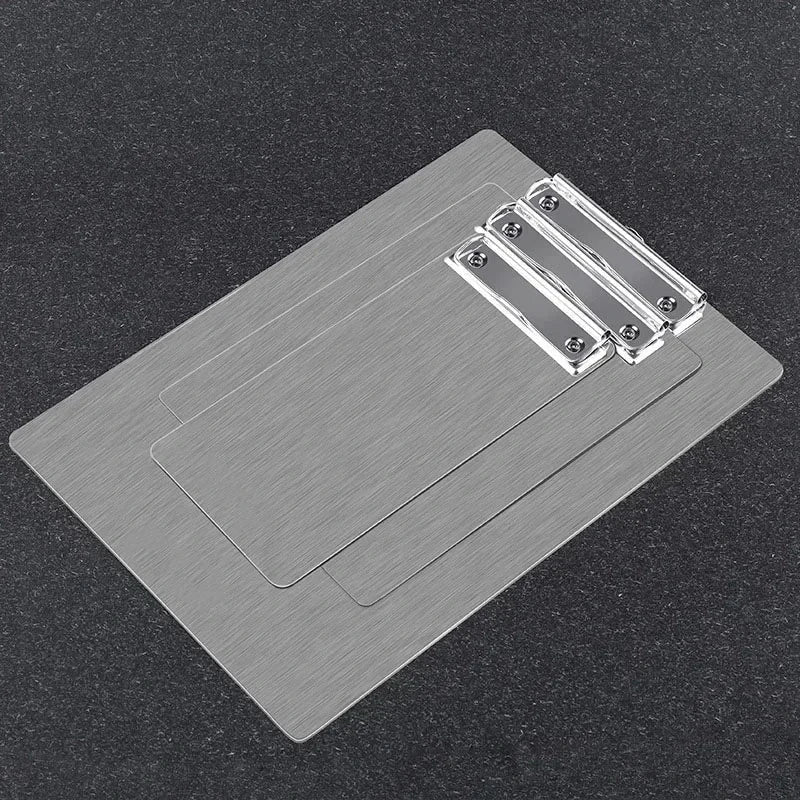 Clip Board Stainless Steel Writing Pad Folder Paper Office Supplies Organizer Clipboard Storage Box Document Pad Paper Holder Shop1103467202 Store