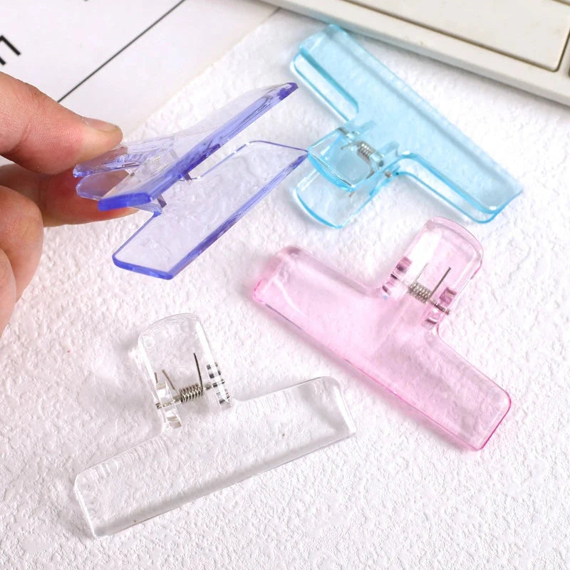 Ins Transparent Binder Clips Kawaii Paperclips File Documents Tickets Clips Bookmarks Index Page Holder Office Binding Supplies Sun4rising Stationery Store