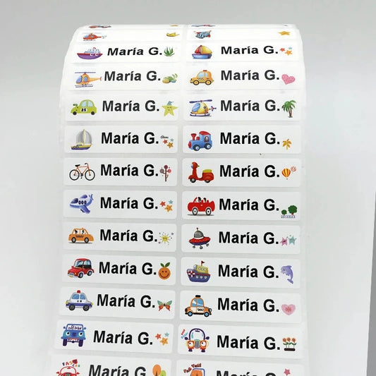 120pcs Name Tag Custom Waterproof Kawaii Stickers Decals Personalized Name Label for Children School Stationery Bottle Sticker Personalize Sticker And Stamp Store