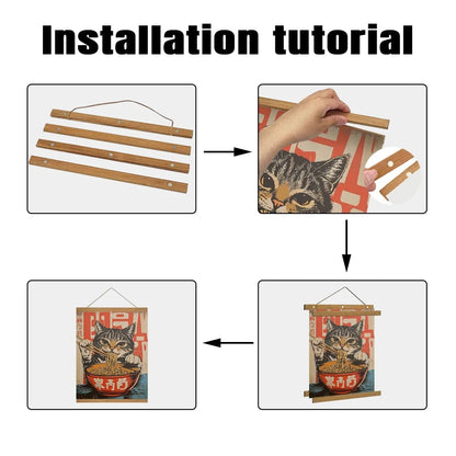 Chi DIY Magnetic Frame Teak Pine Poster Picture  Wooden Photo Frame Painting Canvas Poster Frame Art Hanger Perfect Gift yiqing YQ Kanvas Official Store