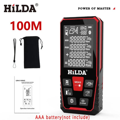 HILDA Laser Distance 50M/100M/120M Rangefinder Profesional Meter Laser Range Finder Ruler Test Tool HILDA Store